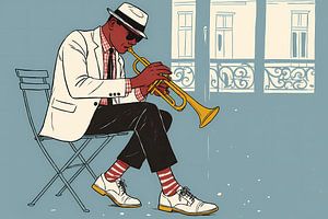 illustratives Poster mit Jazz-Konzept, Musiker