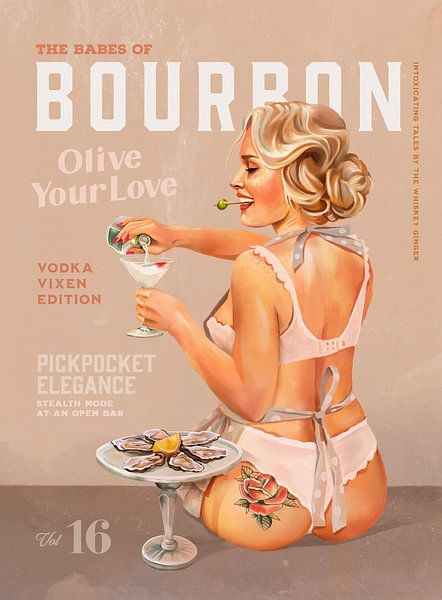 Bourbon Babe Vol 16 Vintage Vodka Martini Pin Up Girl von The Whiskey Ginger