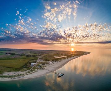 La nouvelle vue de l'amitié Phare Eierland Texel beau coucher de soleil