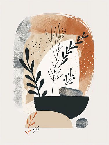 Aquarelle de plantes abstraites