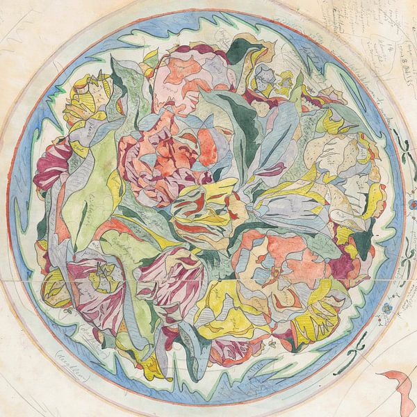 Design for pottery decoration for saucer, Theo Colenbrander by Masterful Masters