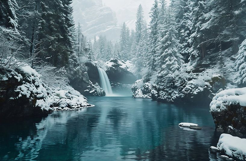 Winterlandschap van fernlichtsicht
