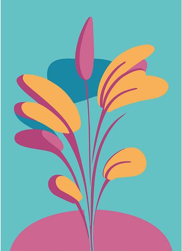 Groovy 70's/60's vibe plants abstract and minimalist by Gypsy Galleria