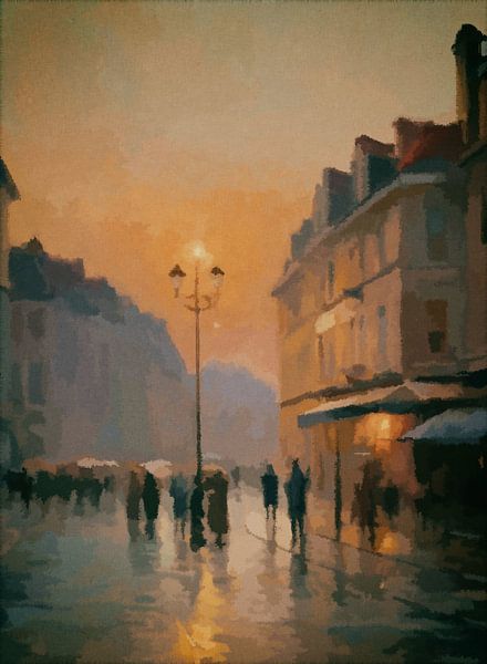 A rainy evening in Paris by Anna Marie de Klerk