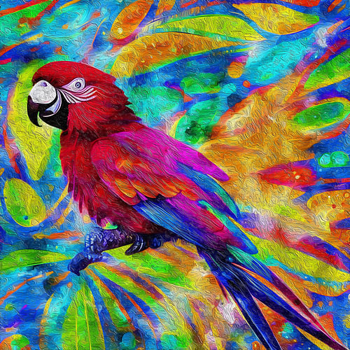 PAPAGEI in regenboogkleuren