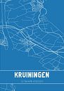 Blauwdruk | Landkaart | Kruiningen (Zeeland) van Stad & Wand thumbnail