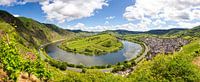 De Moezelbocht bij Bremm omringd door wijngaarden in de zomer