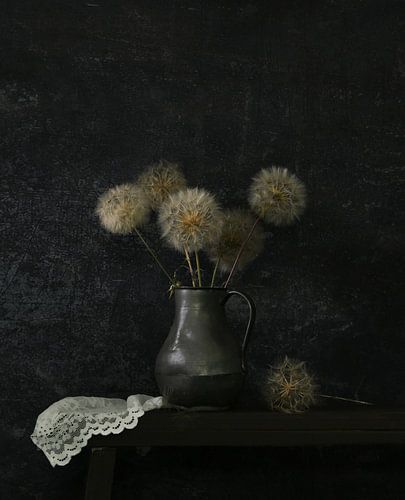 Still life with dandelions