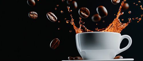 Koffiekop met sprankelende drank