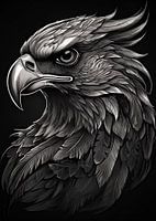 Majestic Falcon in Black and White 02