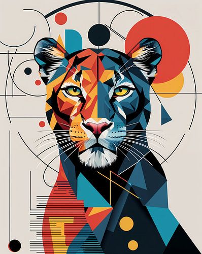 Abstraction géométrique léopard sur Liona Toussaint