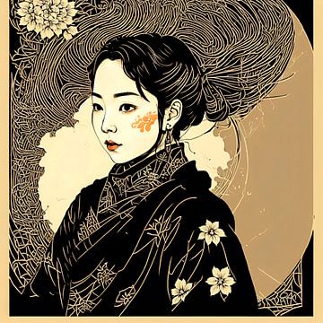 Jonge Japanse vrouw van Jan Bechtum