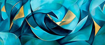 Abstract blue wave structure by Poster Art Shop