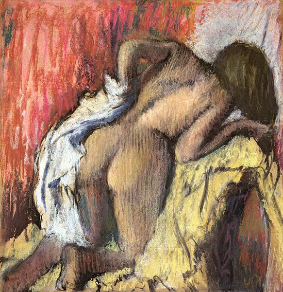 Edgar Degas,Frau trocknet sich ab von finemasterpiece