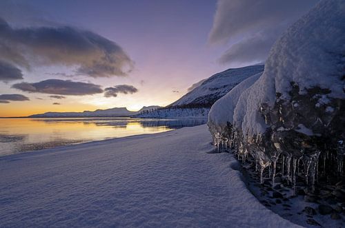 Lapporten in sneeuw en ijslandschap