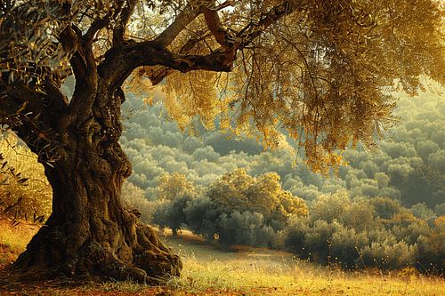 Arbre impressionniste dans la forêt