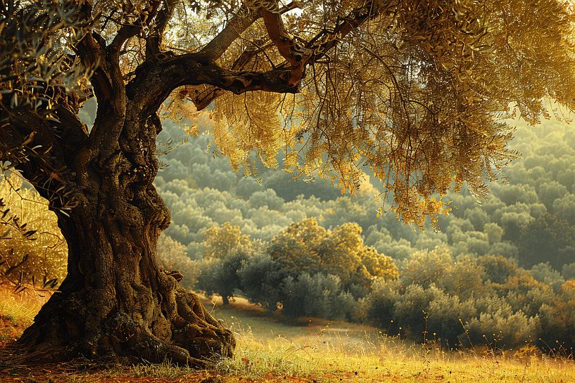 Impressionistische boom in bos van Art & Soul Creations