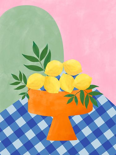 Citrons jaunes à feuilles vertes