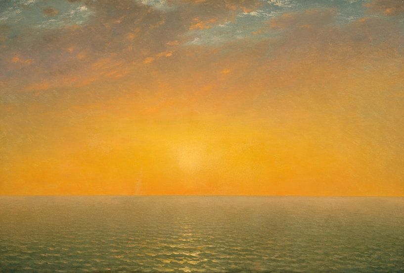 Zonsondergang op zee, John Frederick Kenssett van Oude Meesters Atelier