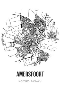Amersfoort (Utrecht) | Carte | Noir et blanc