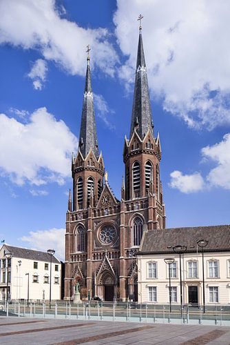 Saint Joseph church in Tilburg against a blue sky 
