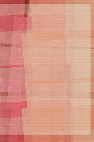 Abstract minimalistisch schilderij met roze en beige vormen
