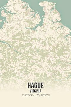 Alte Karte von Hague (Virginia), USA. von Rezona