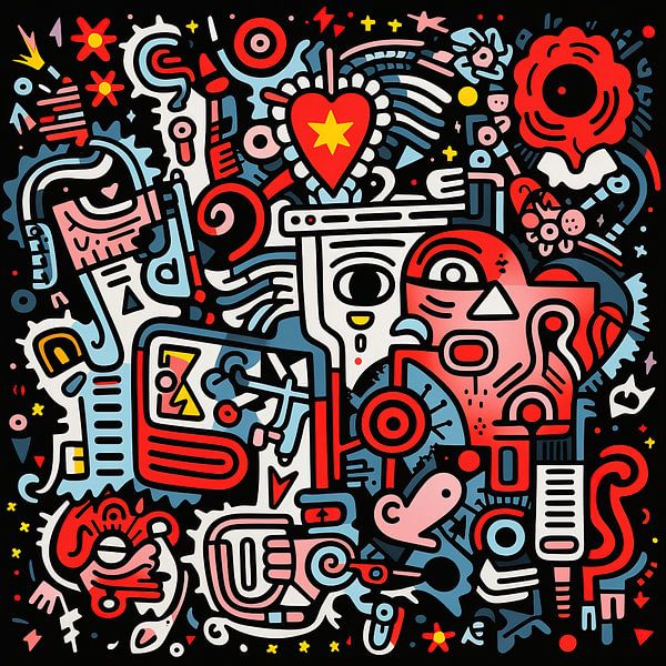 Abstracte Doodle Kunst van Art Lovers