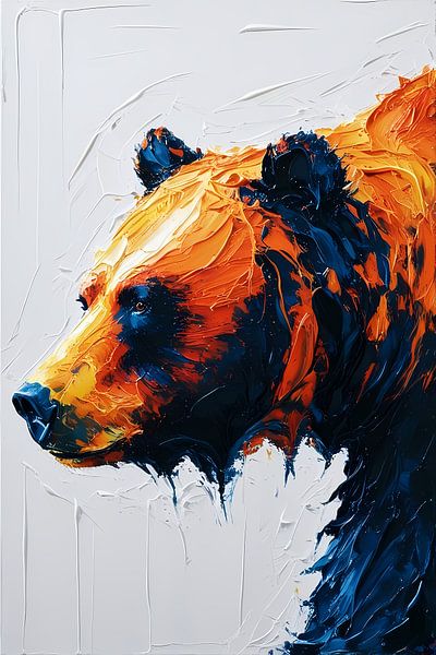 Abstraktes Gemälde eines Bären von Art & Soul Creations