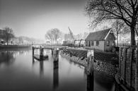 Vieux port de Rotterdam Noir et blanc par Rob van der Teen Aperçu