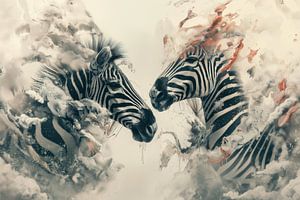 Zebra's in verblassender Harmonie