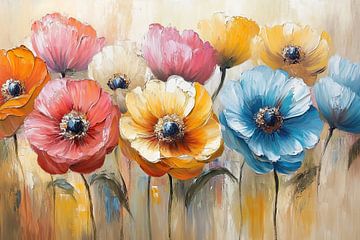 Bloemenschilderij | Kleurrijke Bloemen van De Mooiste Kunst