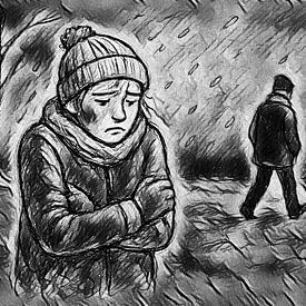 Leaving someone out in the cold ( proverb / saying ) by Jose Lok