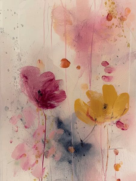 Soft floral explosion in pink and yellow by But First Framing