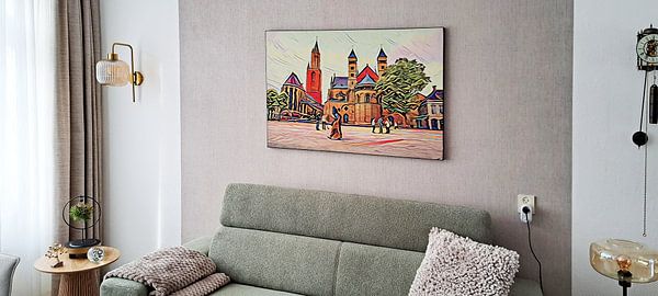 Kleurrijk werk van Vrijthof Maastricht: Sint Servaasbasiliek en Sint-J