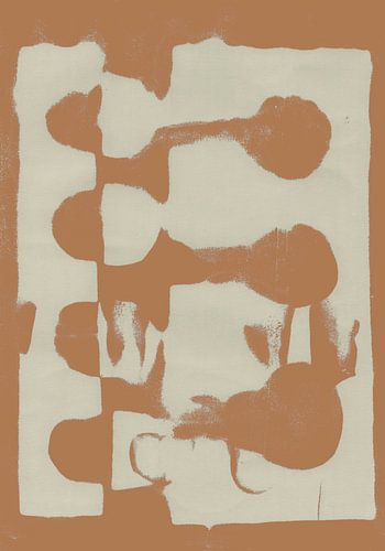 Abstracte organische vormen in terracotta en wit nr. 2