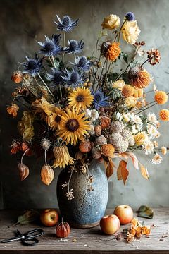 Botanical composition in Blue and Yellow no.3 by Studio BB