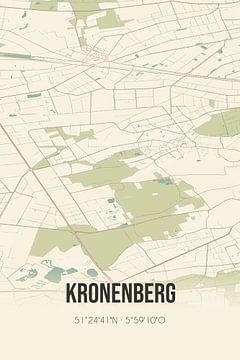 Vintage map of Kronenberg (Limburg) by Rezona
