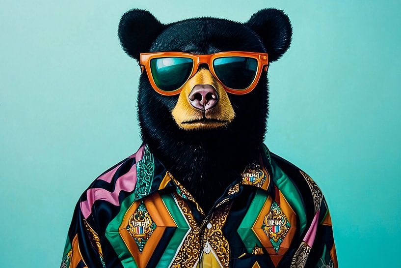 Stylish bear with sunglasses by Art & Soul Creations