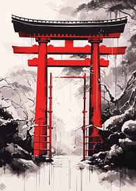 Peinture japonaise Ukiyo sur Cross