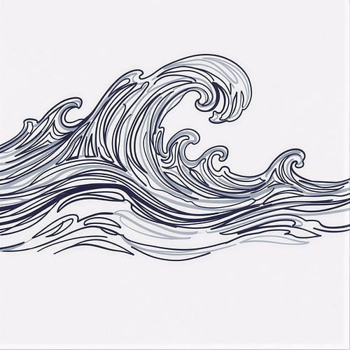 Bewegung der Indigo-Linie an der Küste