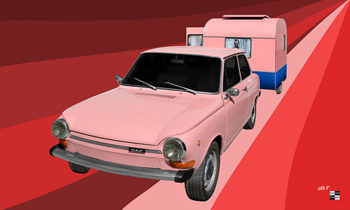 DAF 44 met caravan