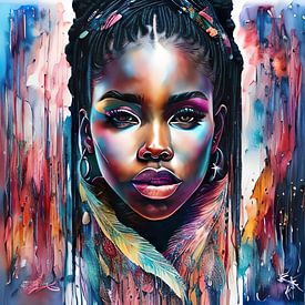 Afrikaans meisje - Een foto met wow-effect! van Ursula Di Chito