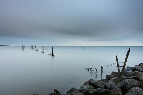 Houtribdijk View Grey Clouds sky.