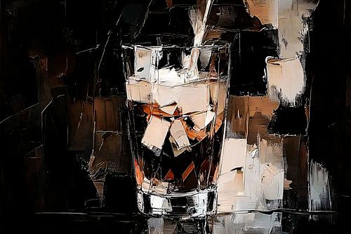 Glas met ijs en contrast