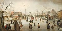 Schaatsenrijden in een dorp, Hendrick Avercamp