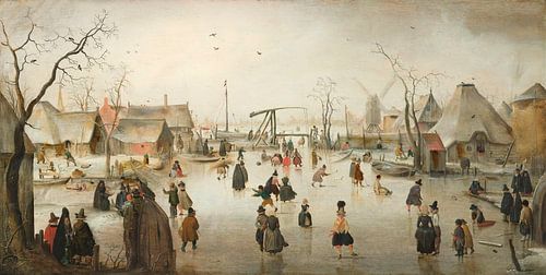 Schaatsenrijden in een dorp, Hendrick Avercamp