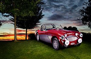 Austin Healey 3000 oldtimer zonsondergang  Auto fotografie van Thomas Boudewijn