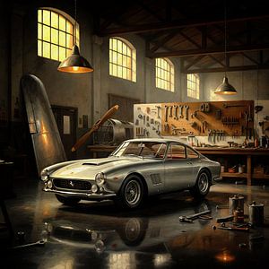 Ferrari 250GT Lusso in der Vintage-Werkstatt