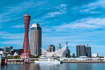 Skyline van Kobe, Japan van Kingkev fotografie